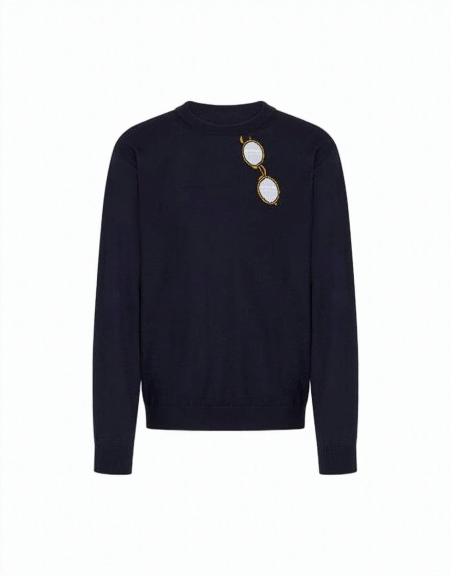 Moschino Wool Sweater With Unique Embroidered Design