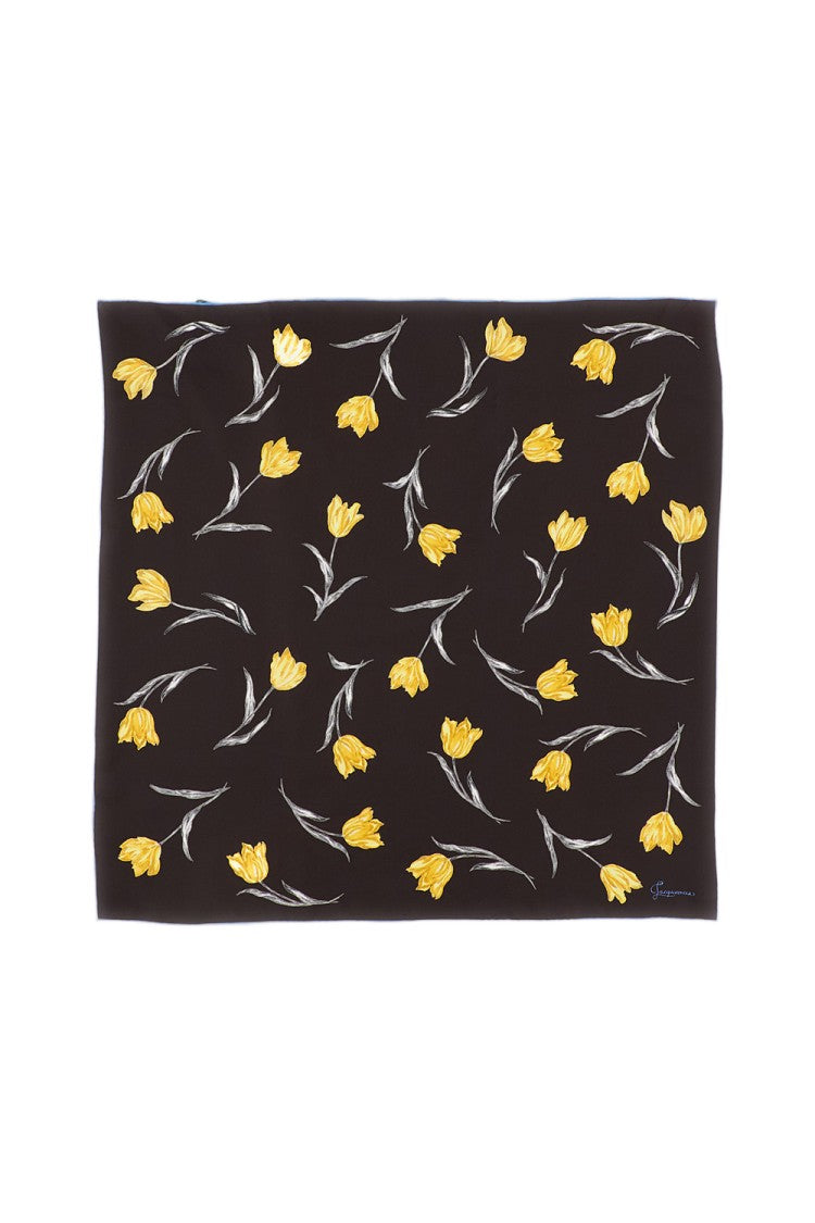 Jacquemus Multicolor Tulipe Hand-Rolled Silk Scarf