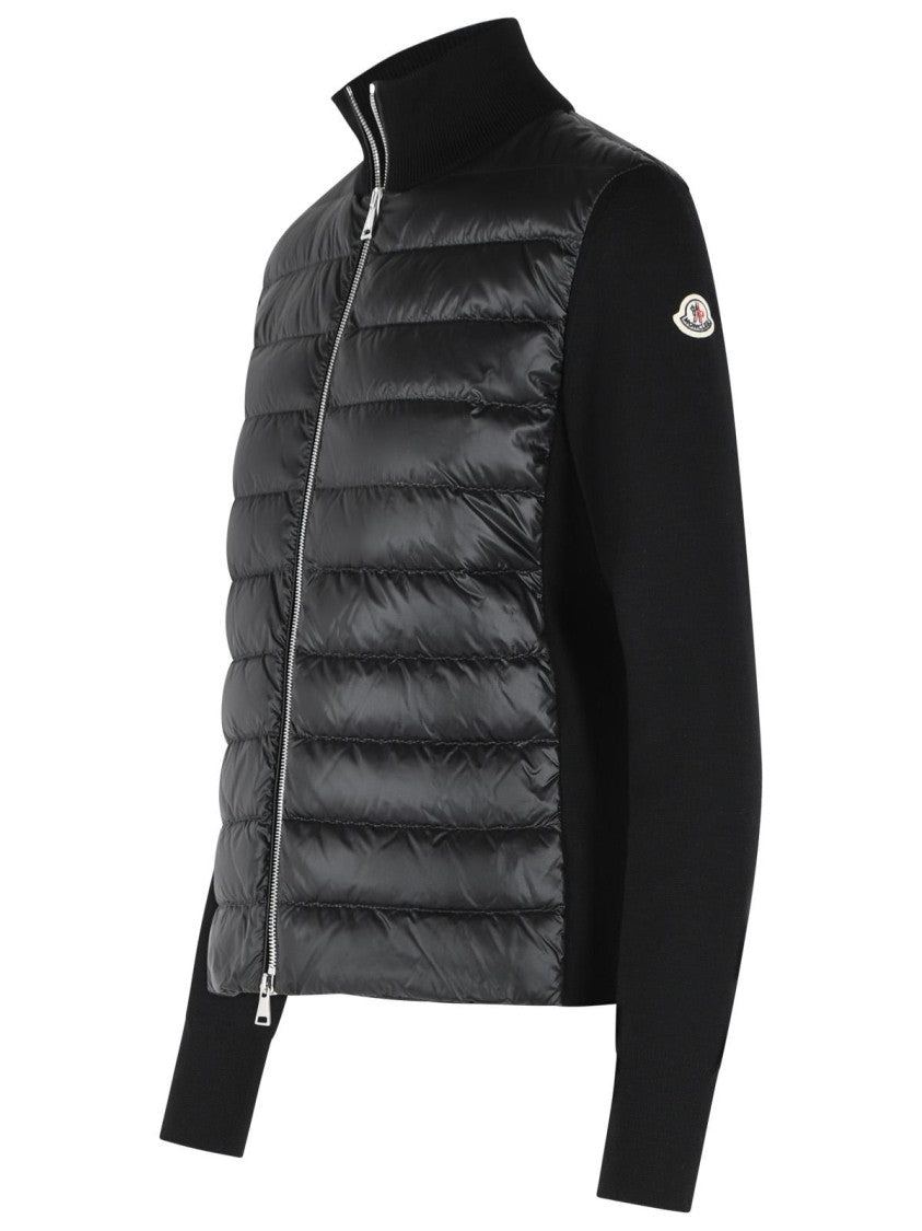 Moncler 'Tricot' Black Virgin Wool Cardigan