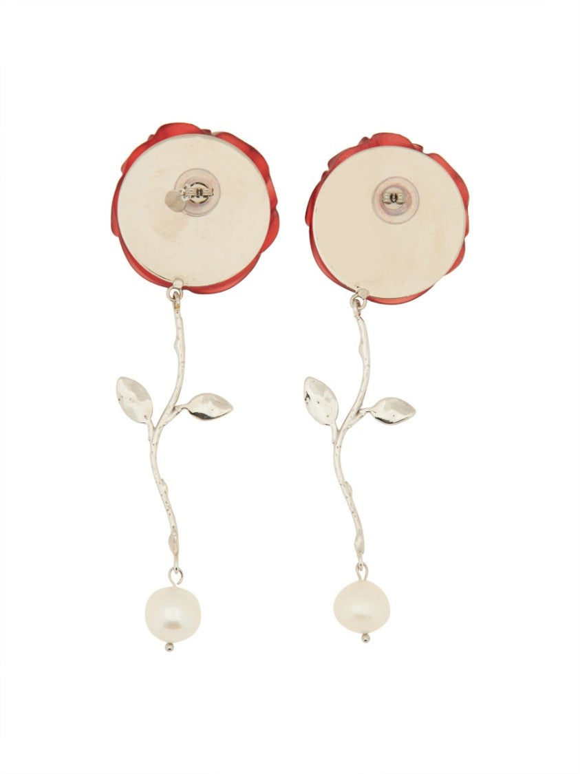 Magda Butrym Rose-Inspired Earrings With Freshwater Cultured Pearls