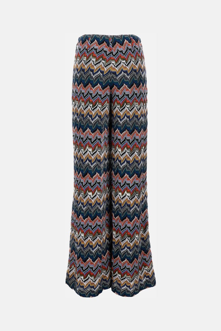 Missoni Long Zigzag Pattern Trousers With Elastic Waistband