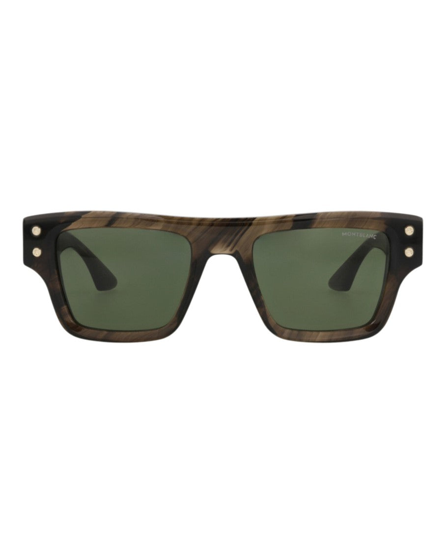 Montblanc Square-Frame Recycled Acetate Sunglasses