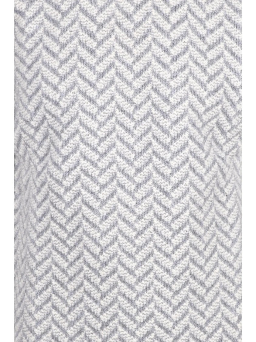 Kangra Chevron Knit Crewneck Sweater In Extrafine Merino Wool