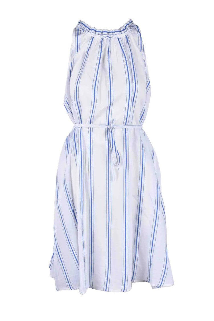 Aglini Sleeveless Mini Dress With Gathered Neckline