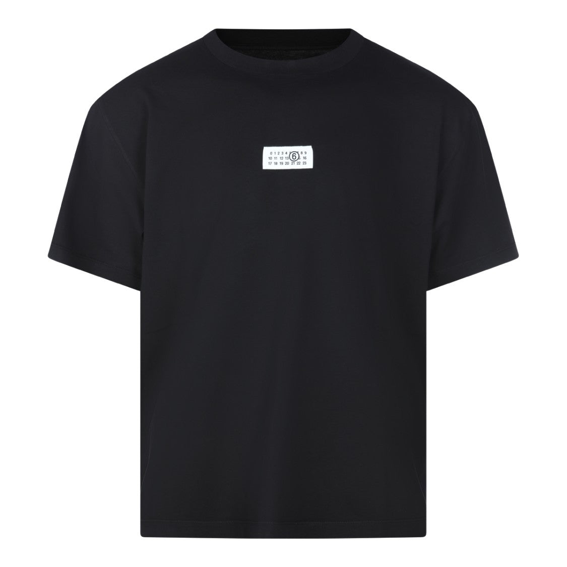 Mm6 By Maison Margiela Black Signature Logo Label Cotton T-Shirt