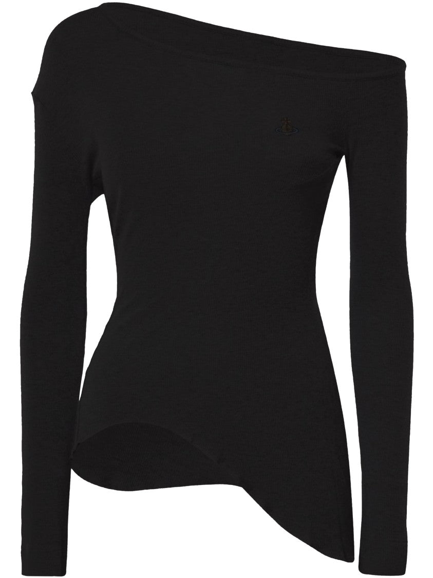 Vivienne Westwood Asymmetrical Off-Shoulder Long-Sleeve Top