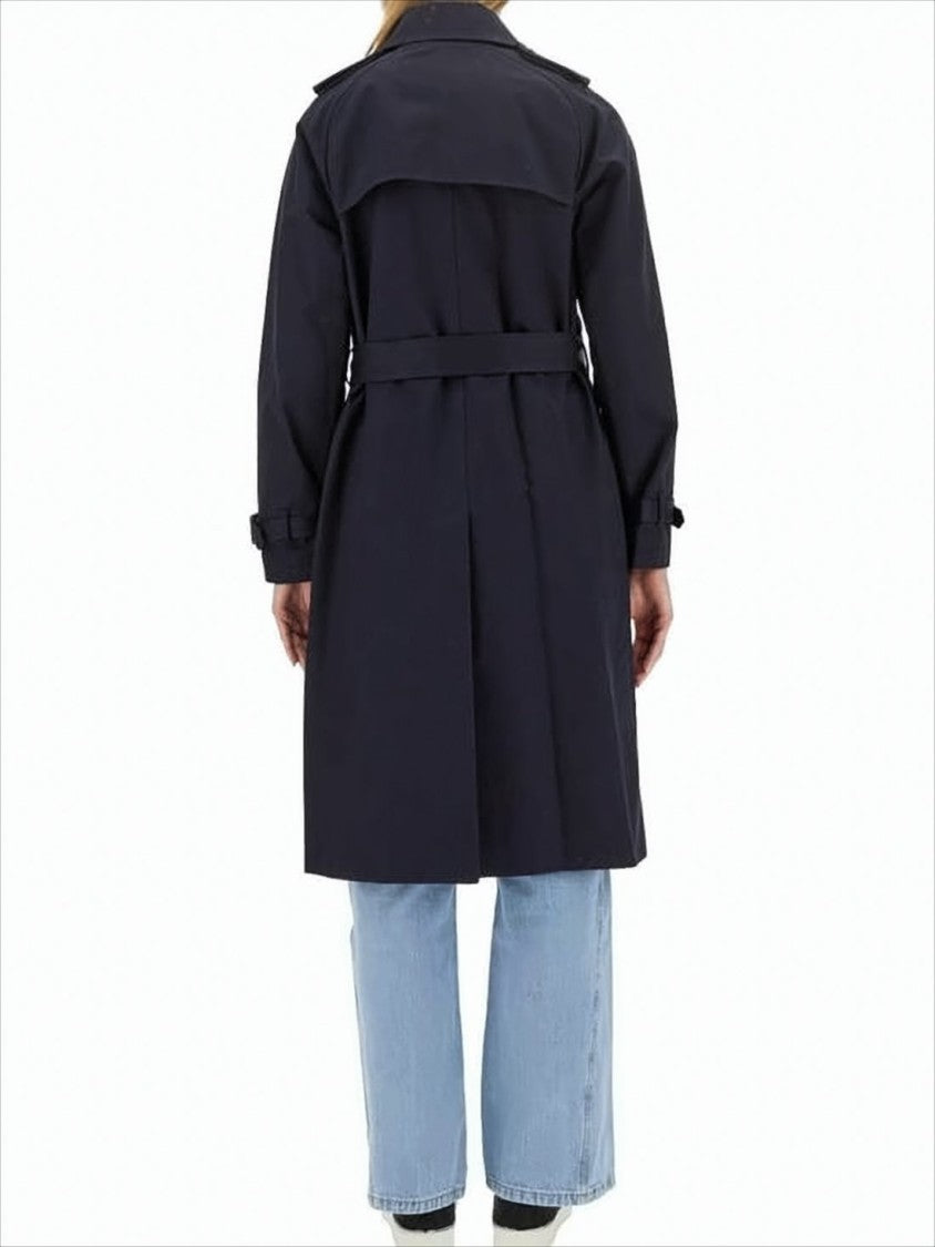 A.P.C. Double-Breasted Trench Coat With Structured Collar