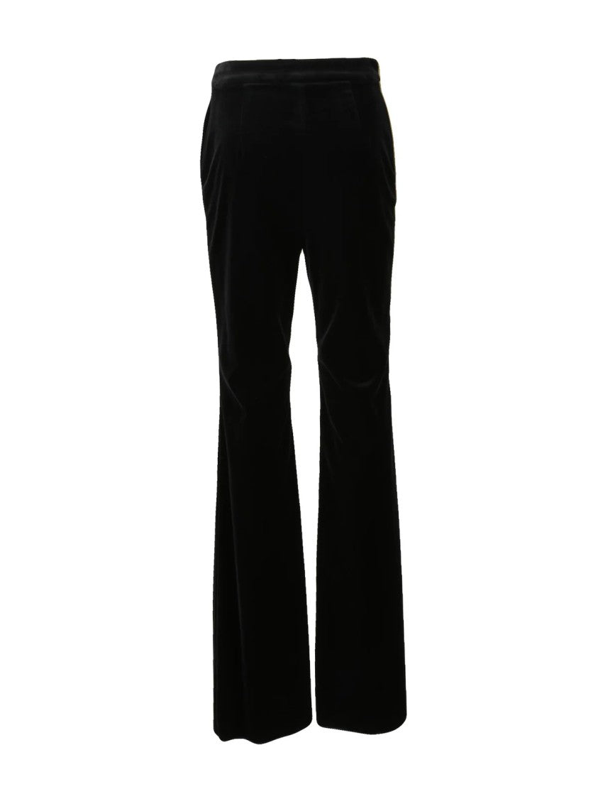 Max Mara Flared Black Trousers With Smooth Waistband And Stretch Composition
