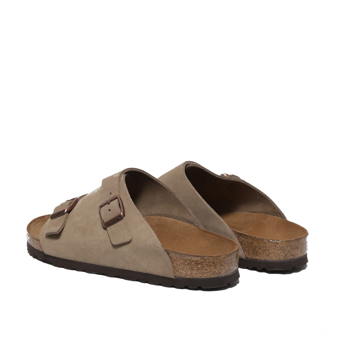 Birkenstock Zurich Double Buckle Slipper In Soft Taupe Suede