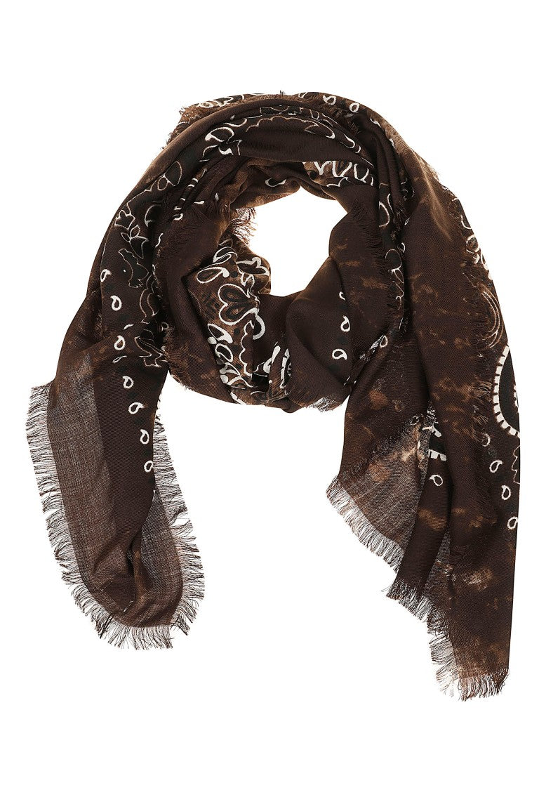 Destin Jil Quadra Bandana Fringed Wool Scarf