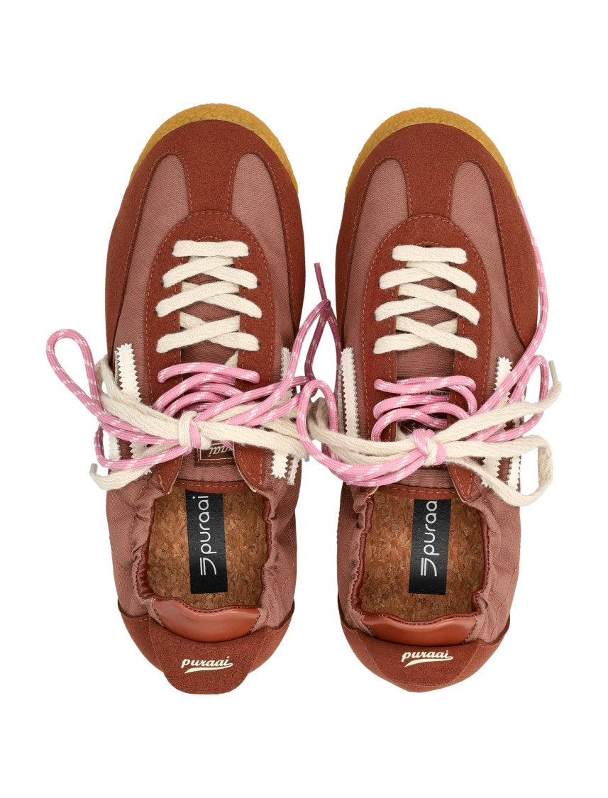 Puraai Contemporary Low-Profile Vegan Lace-Up Sneakers