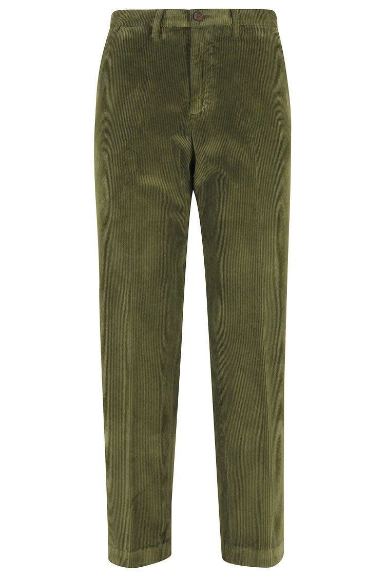 Briglia Guacamole Green Corduroy Pants With Classic Design Elements