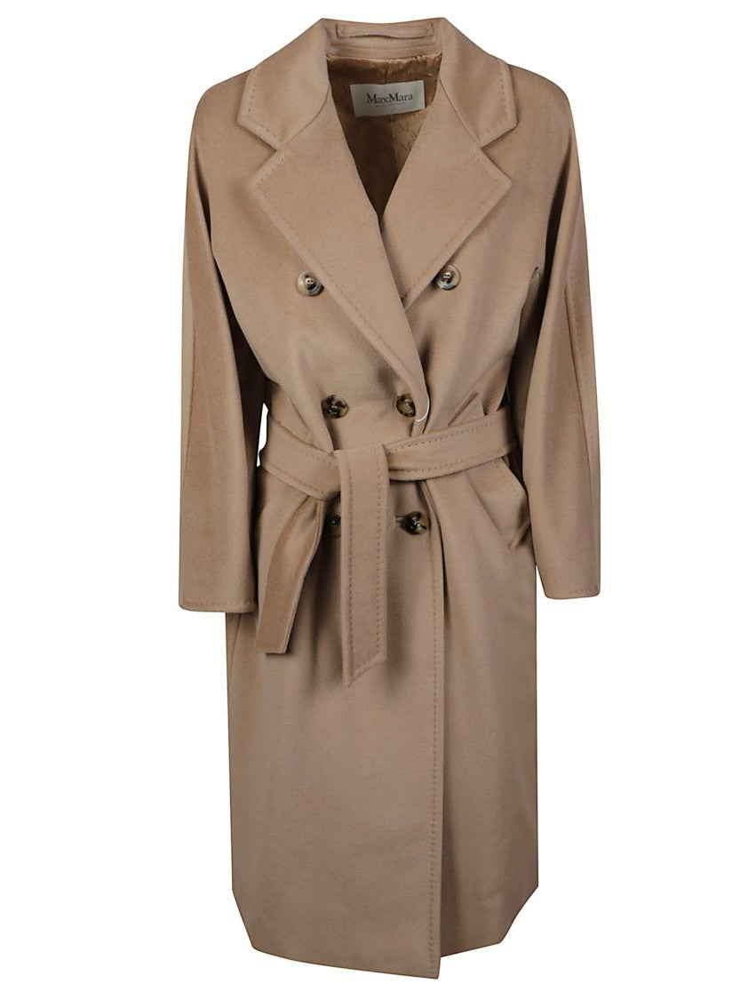 Max Mara Madame Double-Breasted Virgin Wool-Blend Belted Coat