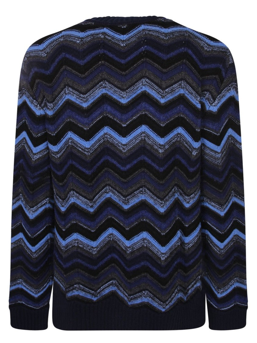 Missoni Midnight Blue Zigzag Pattern Cardigan