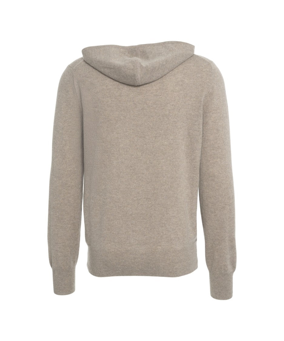 Soft Goat Cashmere Zip-Up Sweatshirt