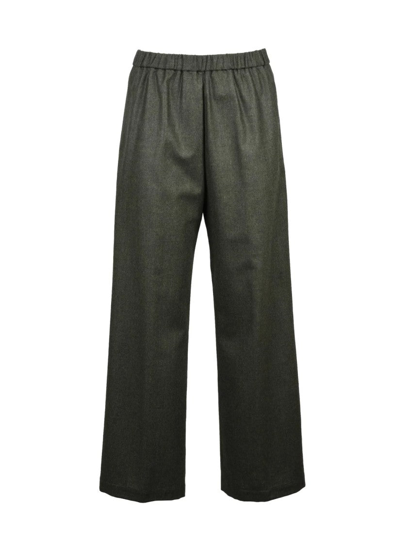 Aspesi Wide-Leg Trousers With Elastic Waistband And Comfortable Fit