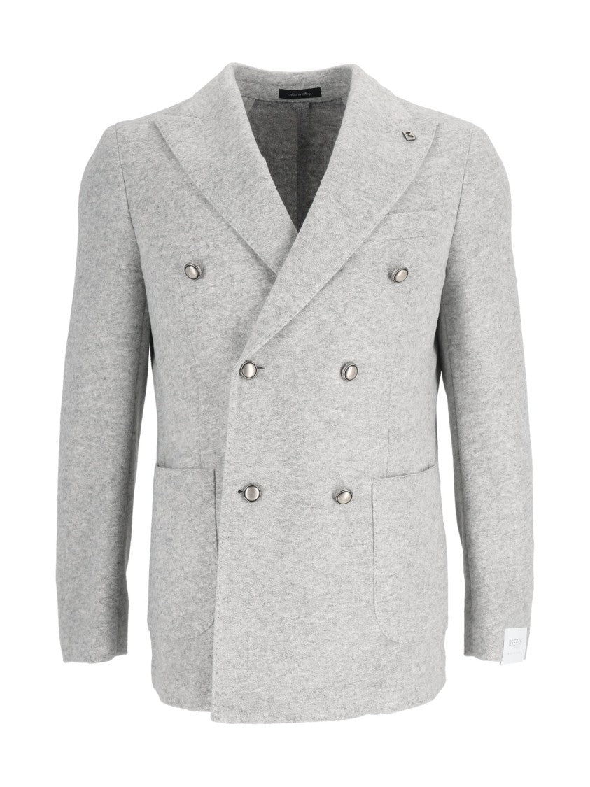 Breras Textured Double-Breasted Metal Accent Jacket
