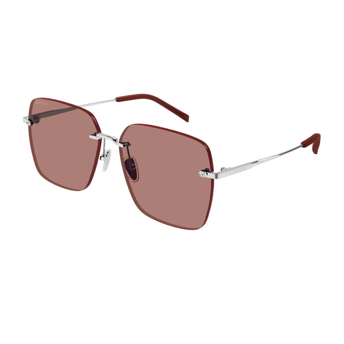 Gucci Bordeaux Institutional Logo Gg1955sa Metal Square Sunglasses