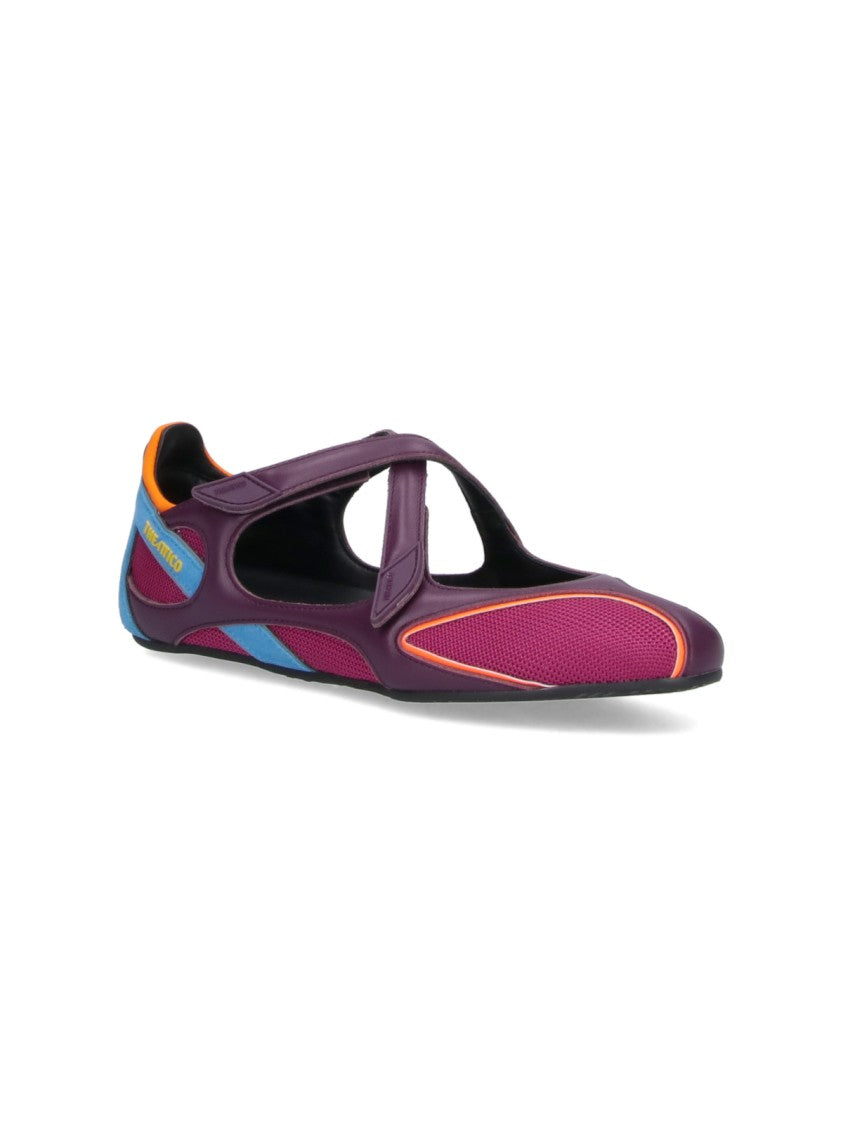 The Attico Sporty Mesh Flats With Pointed Toe