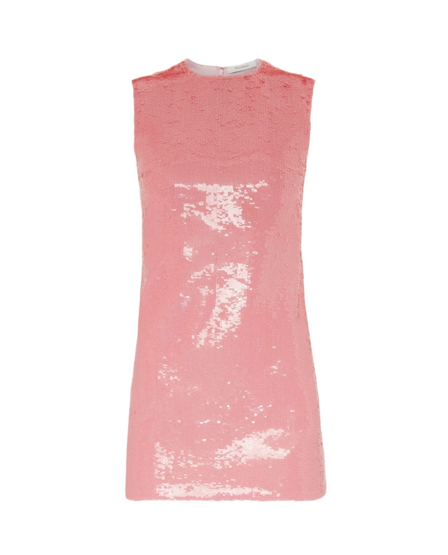 J. W. Anderson Sequined Strapless Mini Shift Dress With Round Neckline