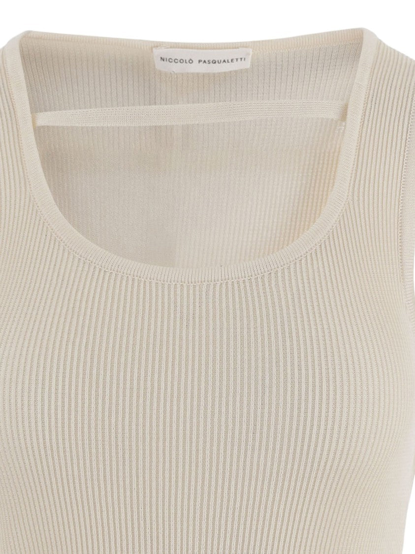 Niccolò Pasqualetti Ivory Ribbed Tank Top