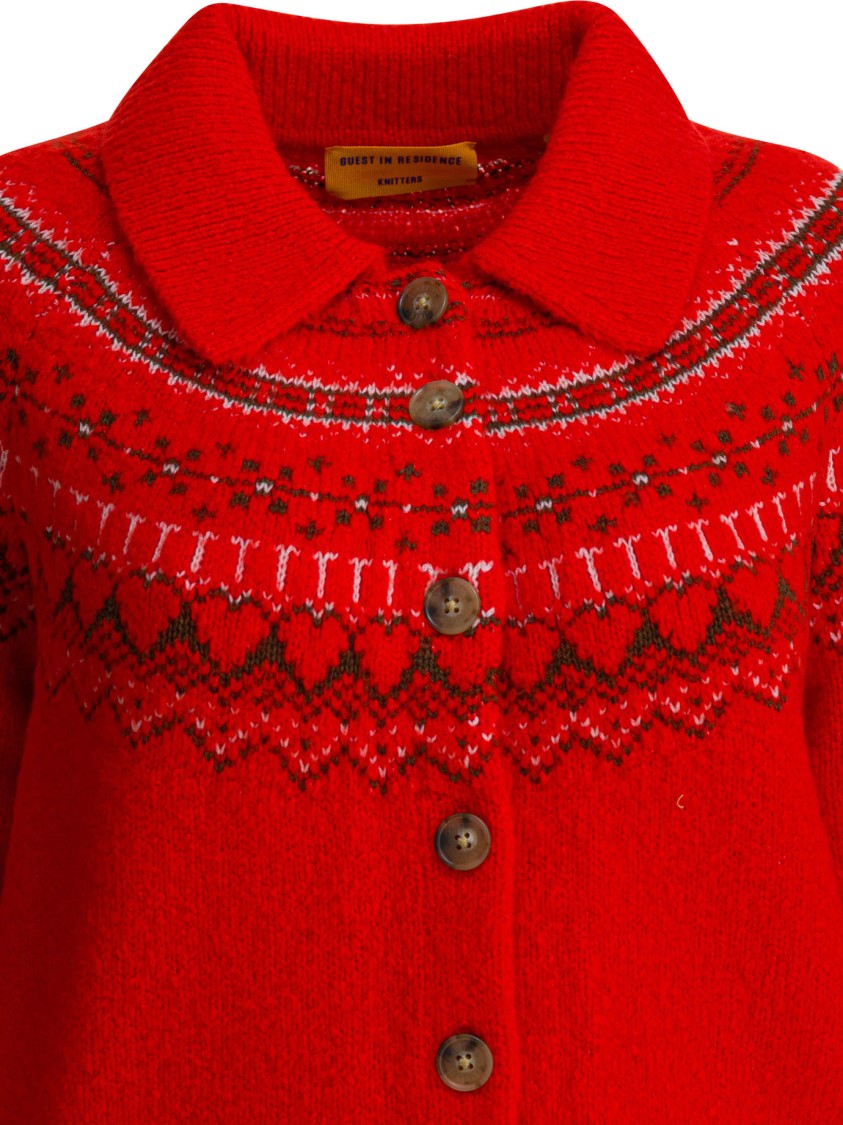Guest In Residence Intricately Patterned Knitwear In Red Blend