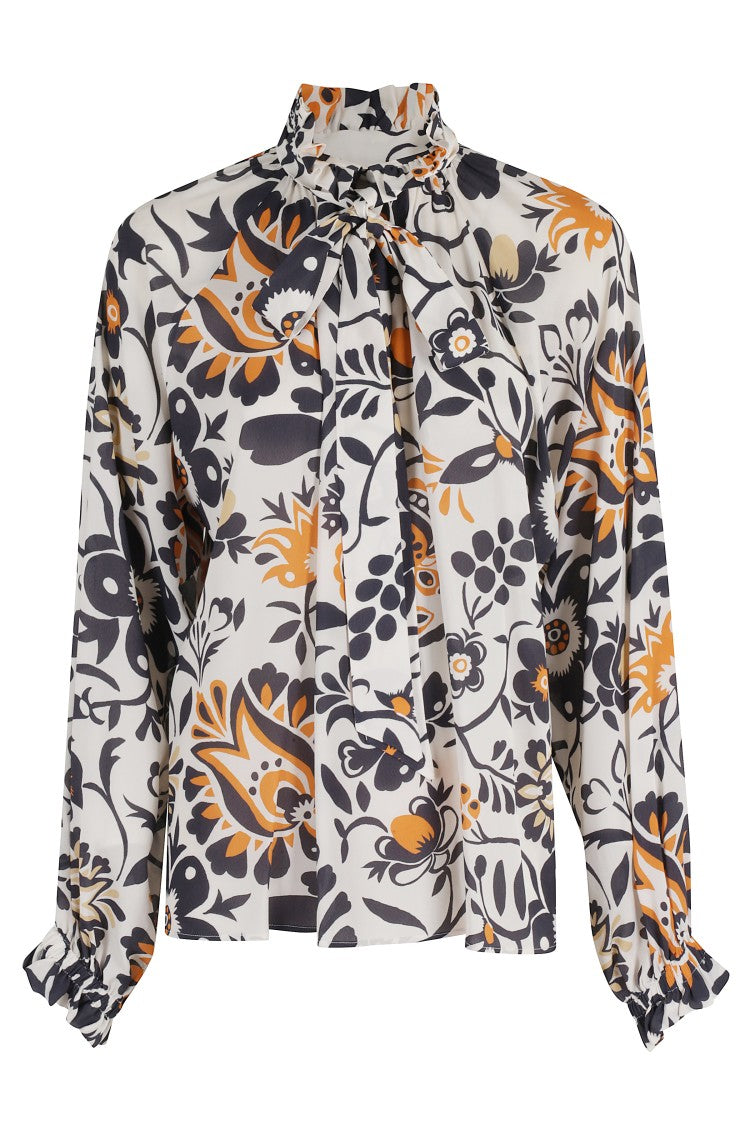 La Double J Multicolor Floral Blouse With Ruffles
