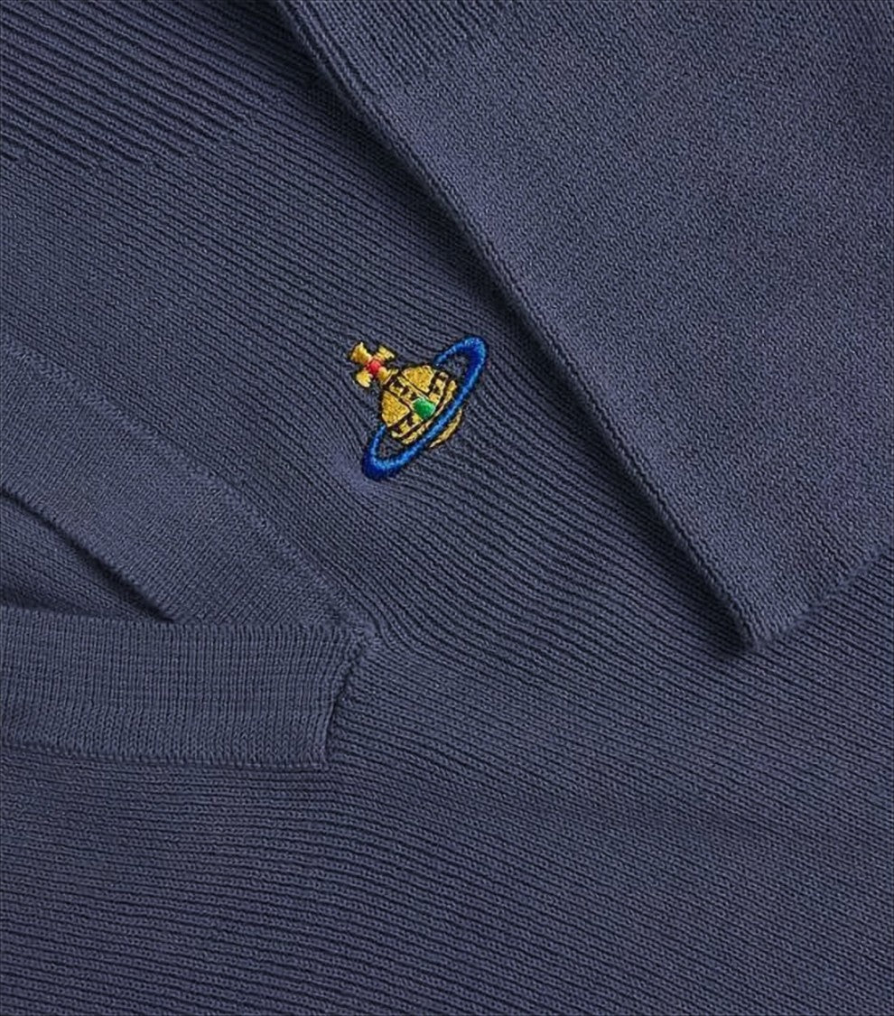 Vivienne Westwood Fitted Ribbed Knit Sweater With Colorful Embroidery