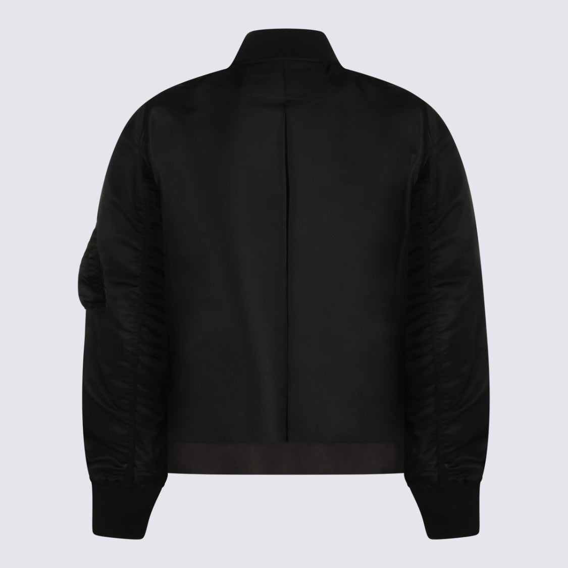Sacai Oversized Black Jacket With Zip Fastening