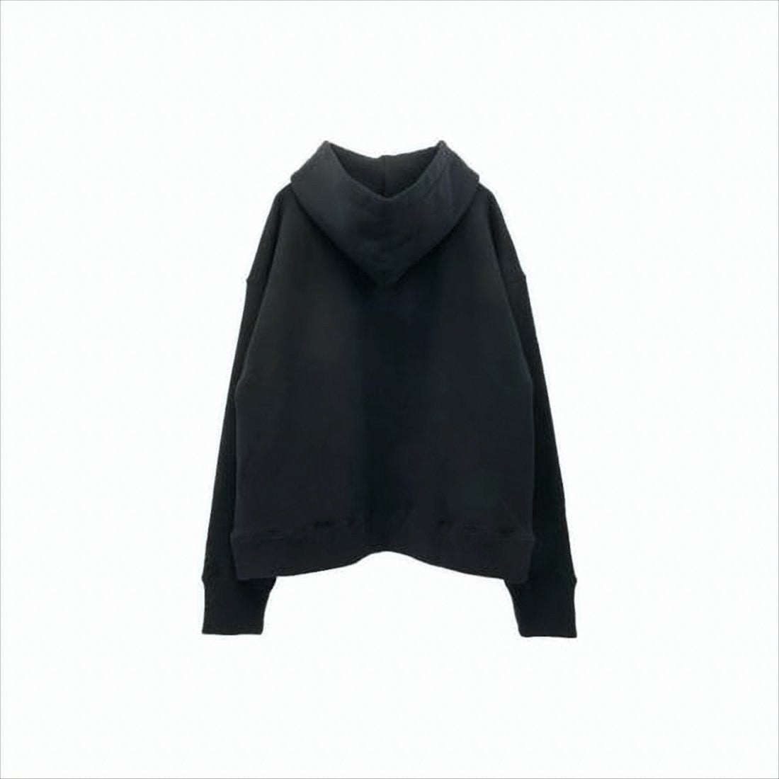 Jil Sander Black Minimalist Zip-Up Hoodie With Drawstring Hood And Ribbed Cuffs