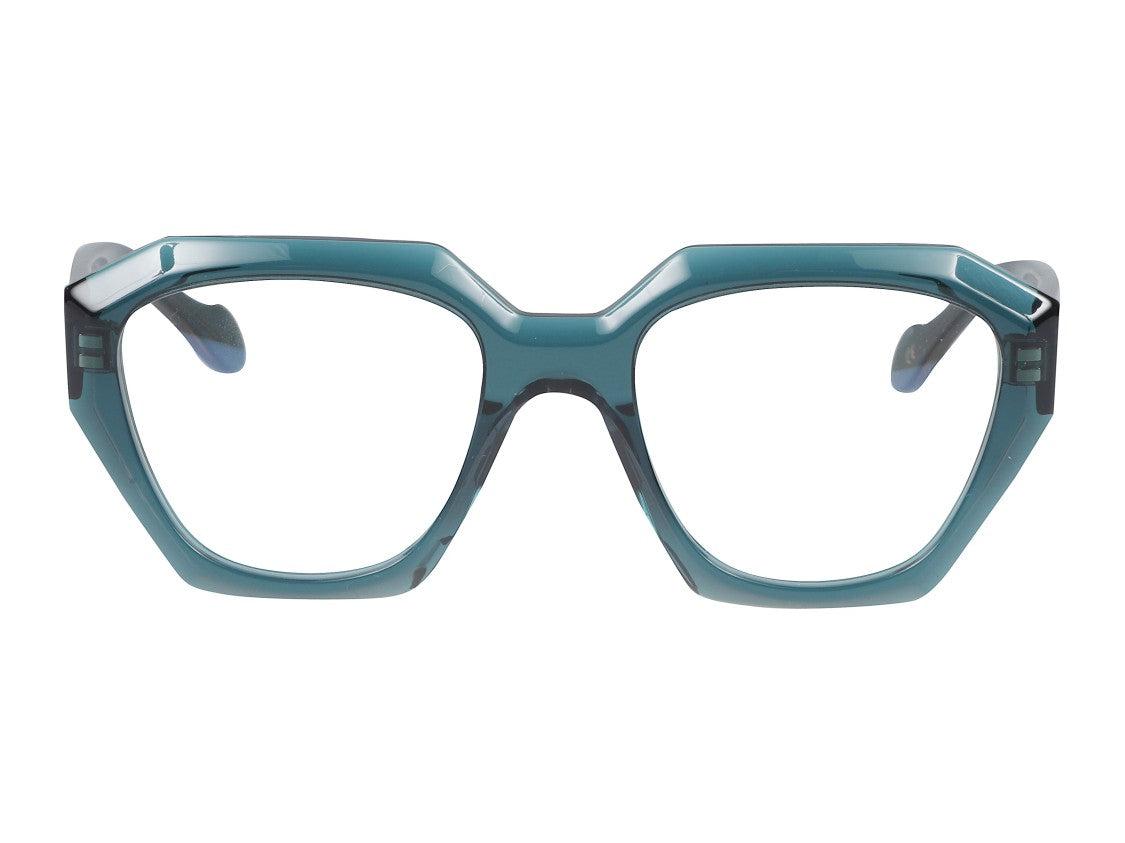 Kador Teal Marilyn/K-V Translucent Geometric Eyeglasses