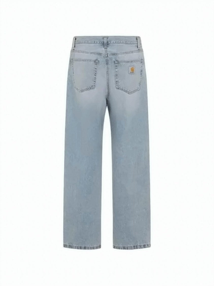 Carhartt Wip Light Blue Wash Denim Pants With Classic Five-Pocket Design