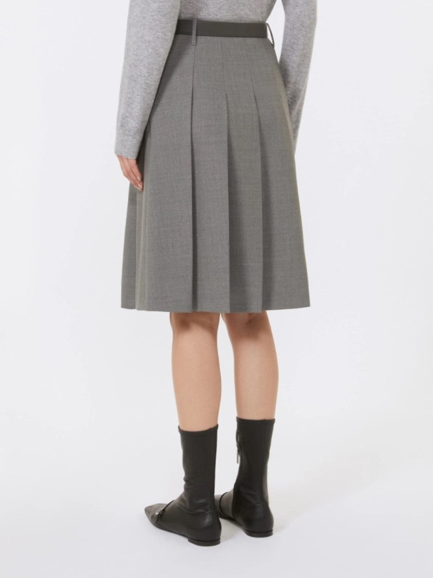 Max Mara Knee-Length Midi Skirt With Structured Pleats