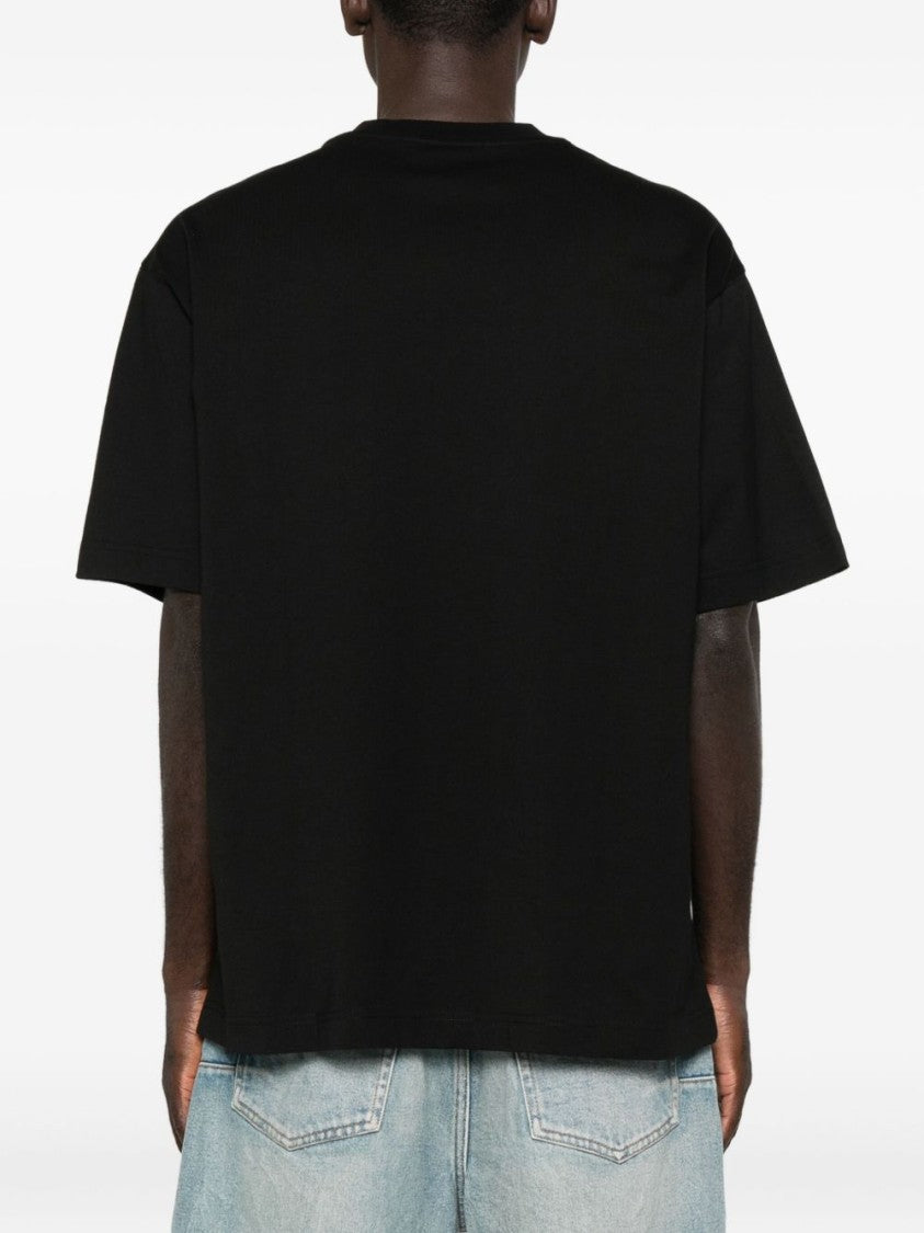 Versace Jeans Couture Black Graphic T-Shirt With Silver Butterfly Design