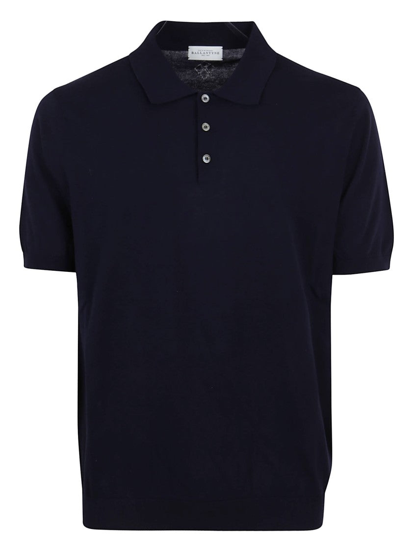 Ballantyne Refined Black Polo Neck Pullver With Silk Infusion
