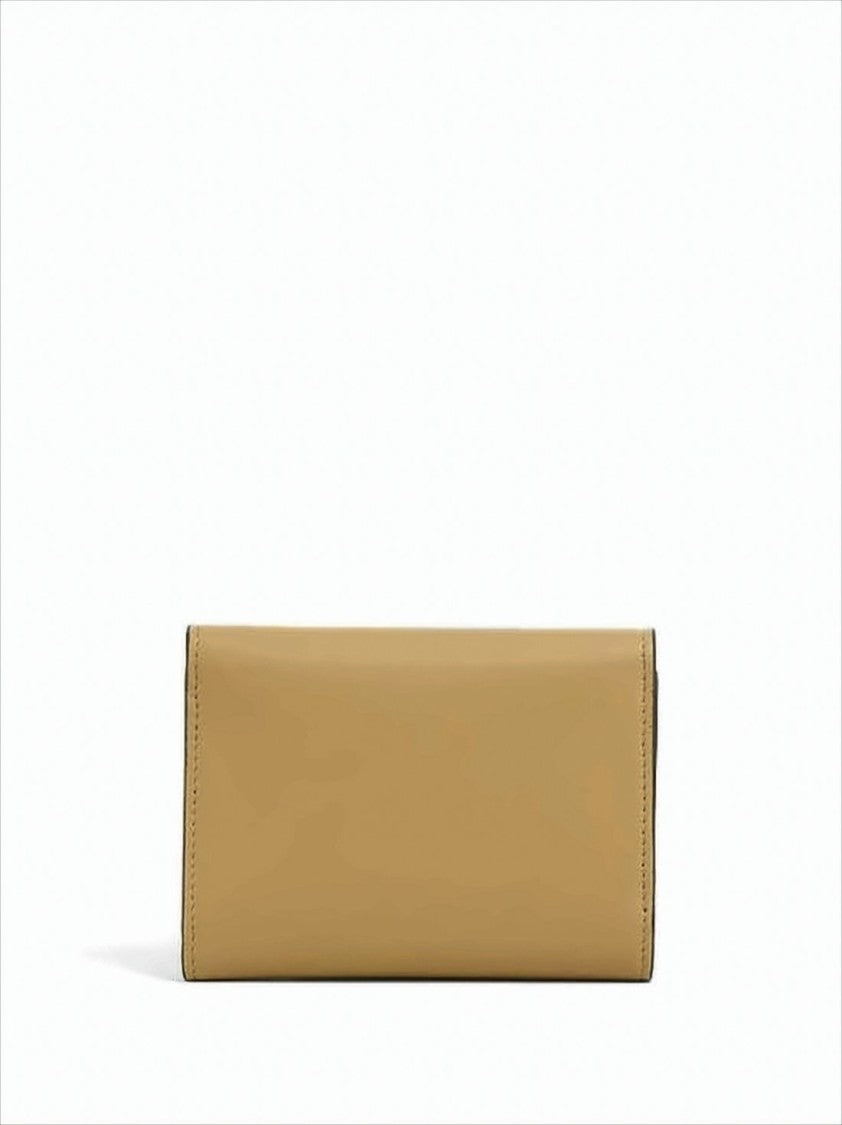 Marni Rectangular Calf Leather Wallet With Gold-Tone Accents