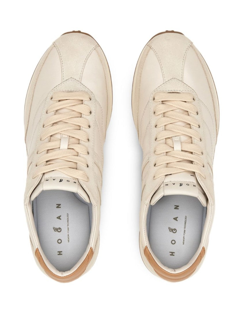 Hogan Lace-Up Sneakers With Silk