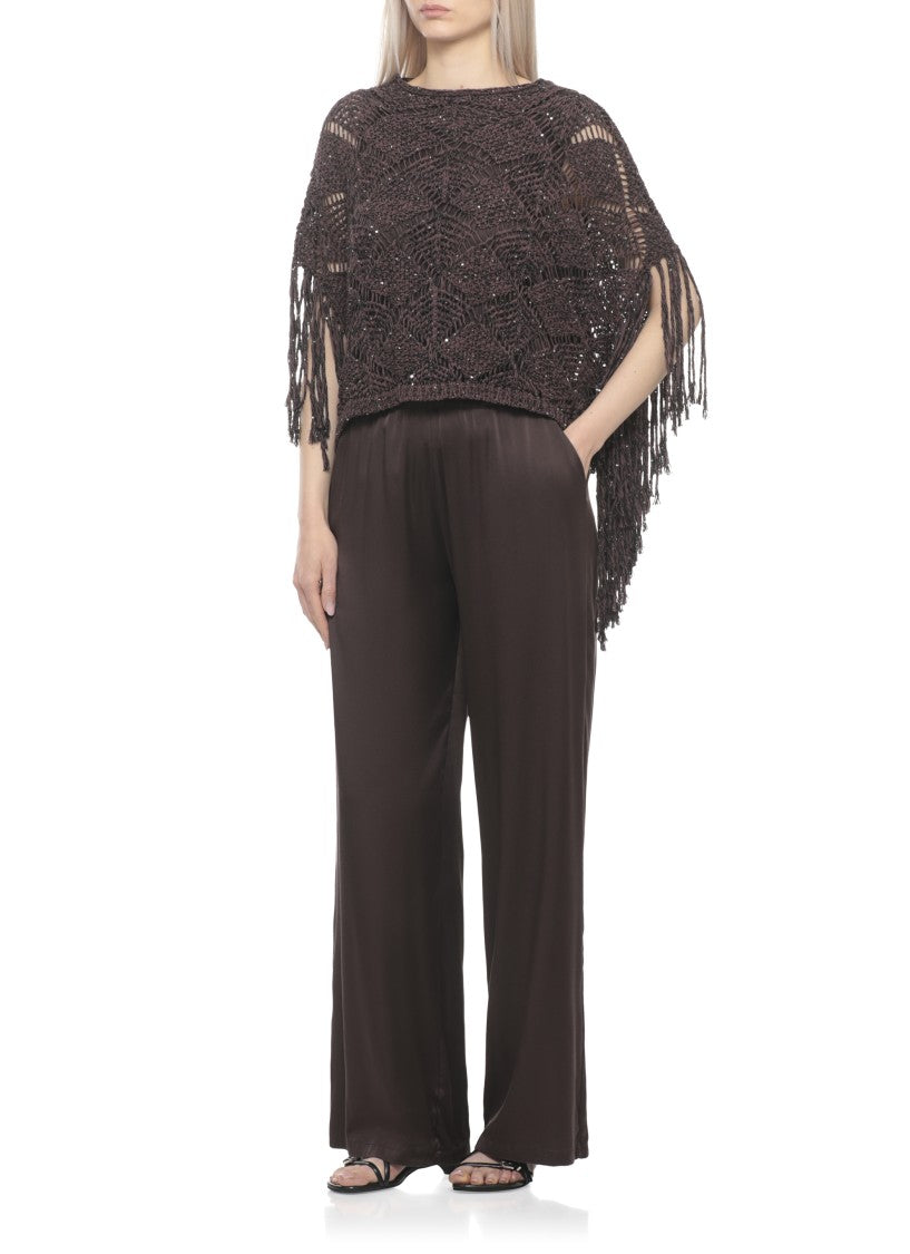 Antonelli Firenze Brown Brionia Sequined Cut-Out Sweater