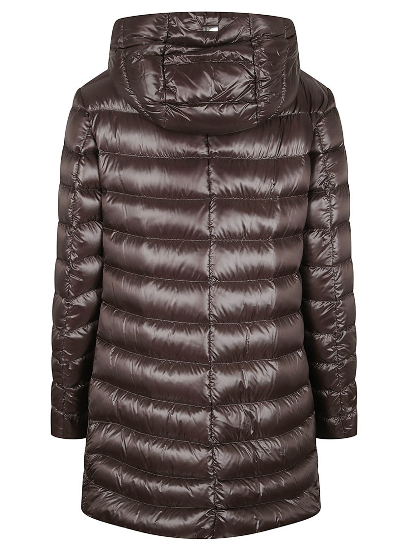 Herno Silk And Cashmere Quilted Jacket With Glossy Finish