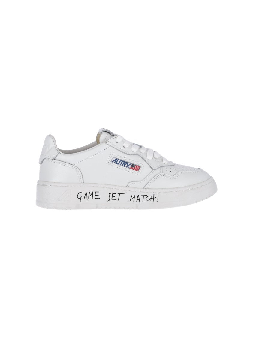 Autry White Medalist Leather Low-Top Sneakers
