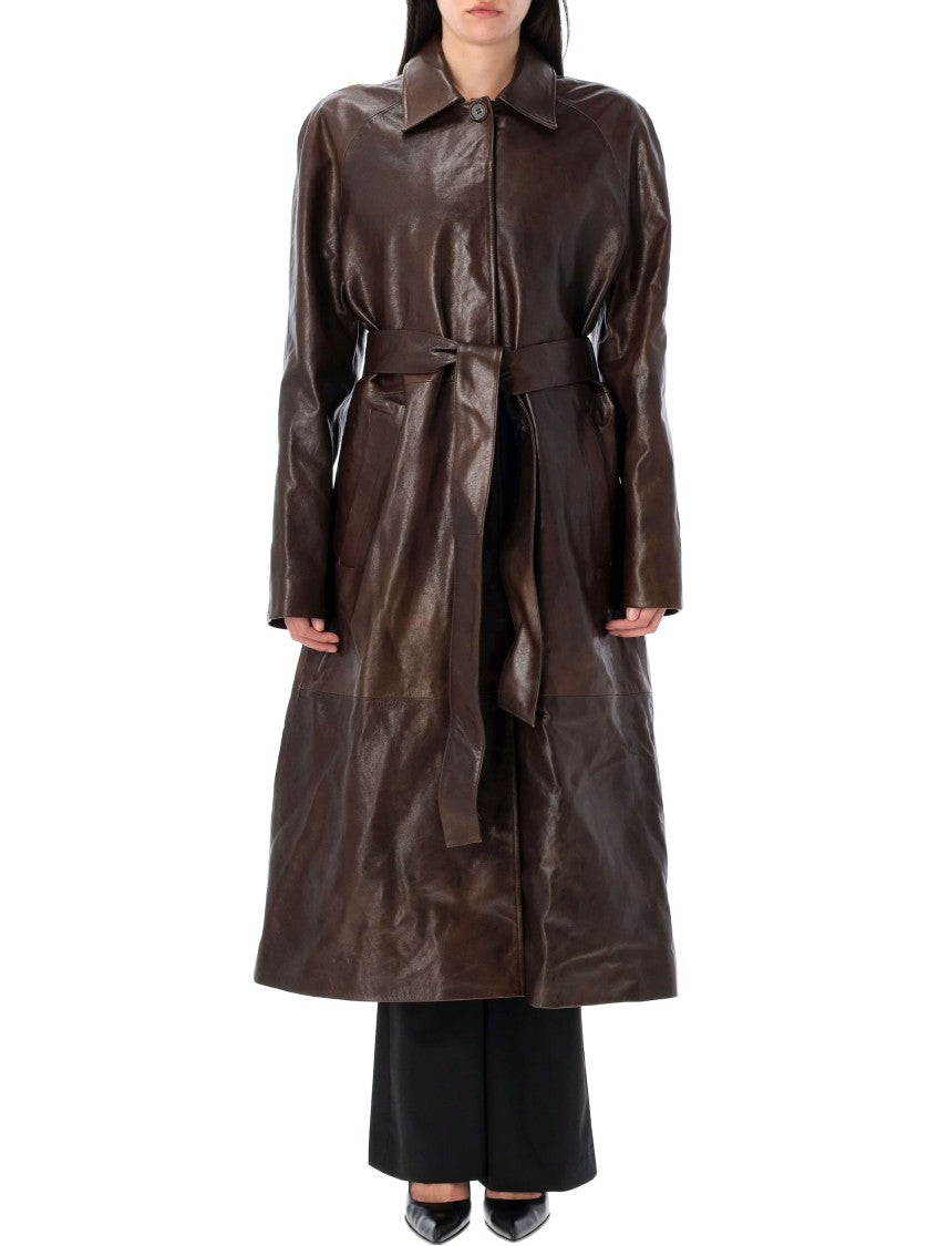 Magda Butrym Glossy Leather Trench Coat