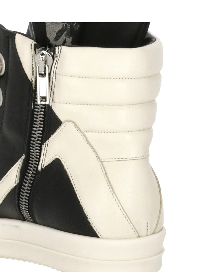 Rick Owens Black Jumbo Laces Side Zip Sneakers
