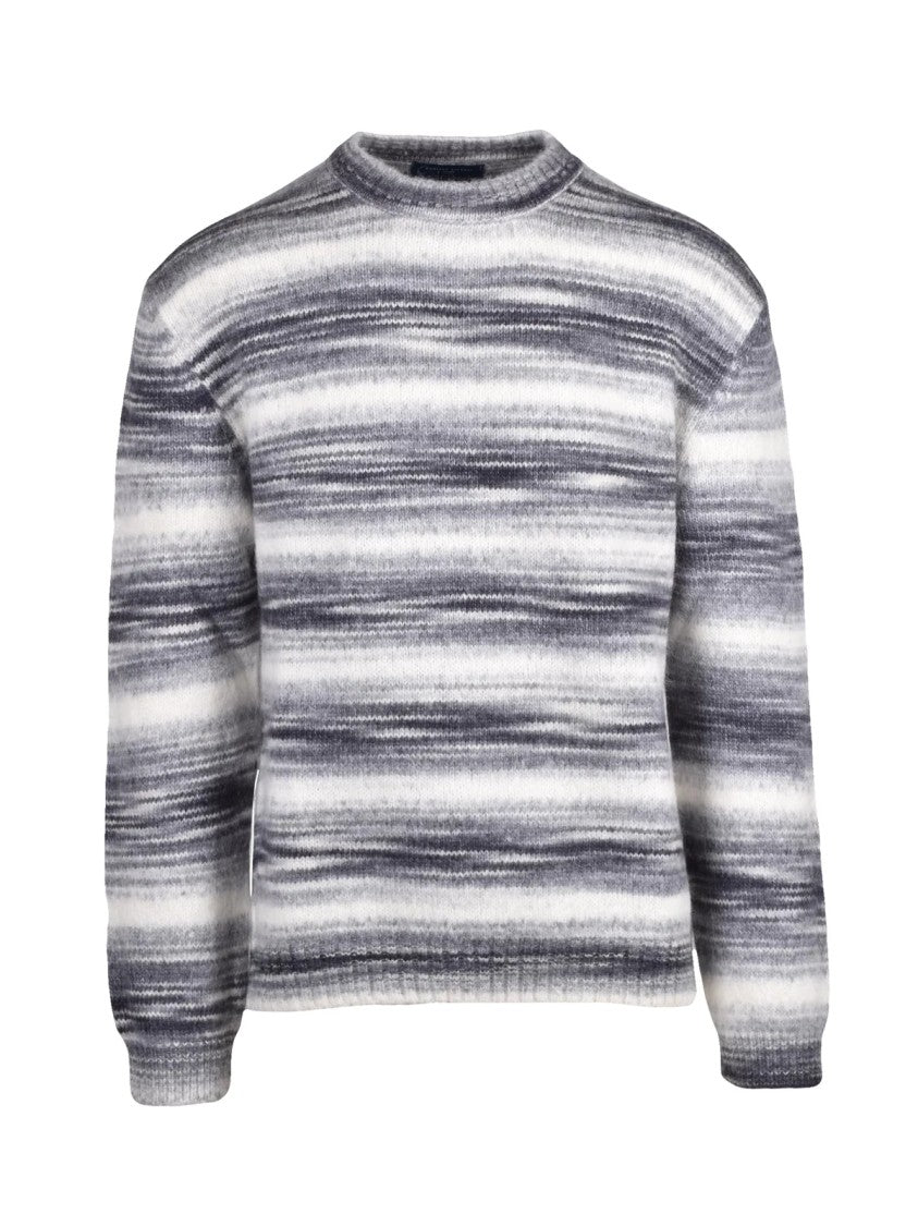 Daniele Fiesoli Crewneck Sweater With Gradient Stripe Design And Ribbed Details