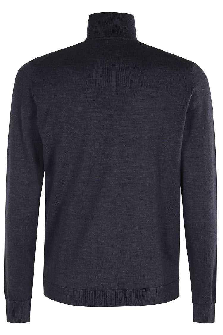 Roberto Collina Fitted Denim Turtleneck With High Collar