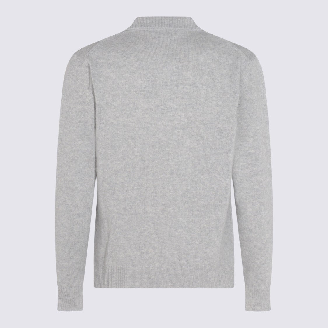 Lardini Light Grey Knit Sweater With Classic Polo Collar