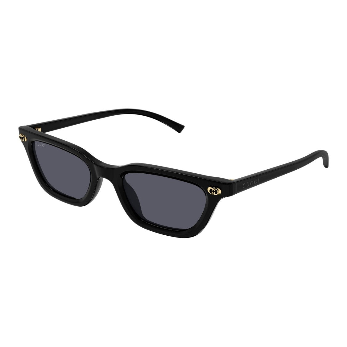 Gucci Rectangular Frame Sunglasses With Gold-Tone Accents
