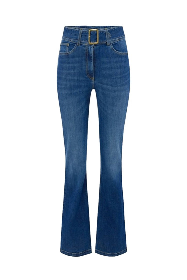 Elisabetta Franchi Blue Cotton-Lyocell Blend High-Waisted Jeans