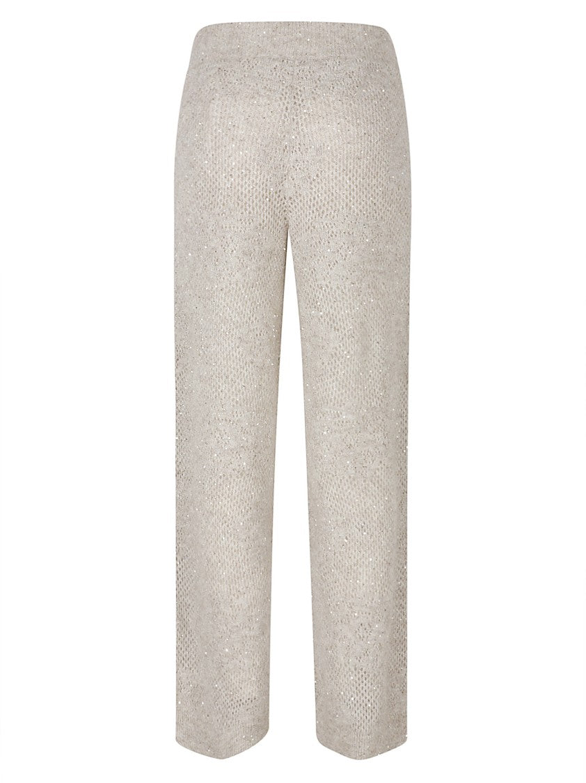 Brunello Cucinelli Straight-Leg Trousers With Textured Shimmer Effect