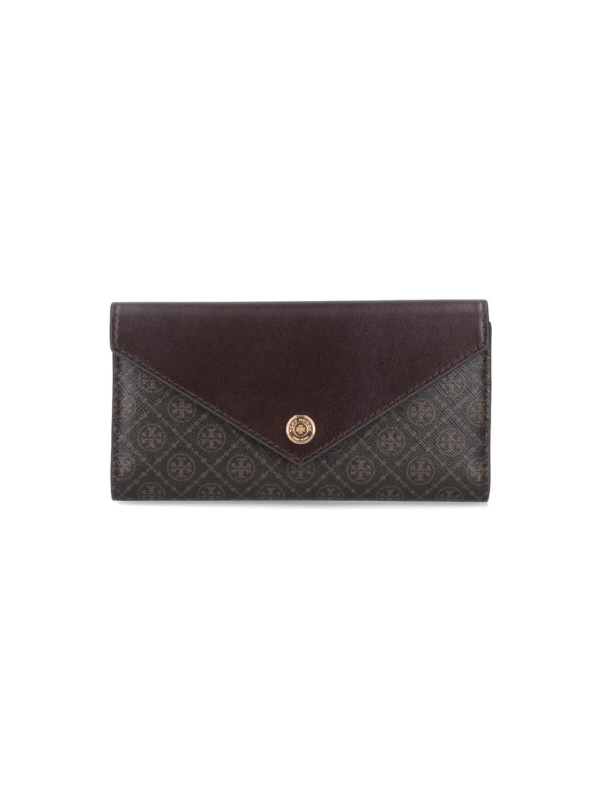 Tory Burch "T Monogram" Bifold Wallet – Brown