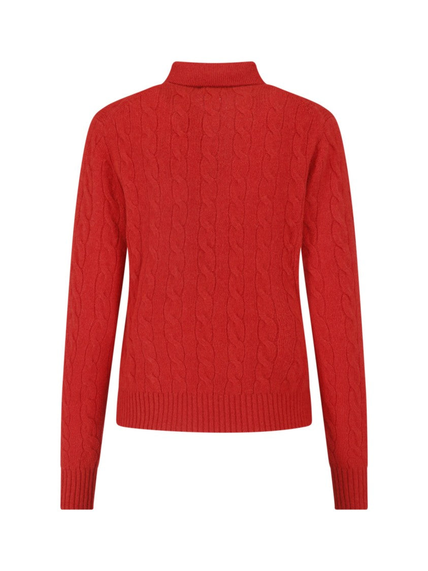 Polo Ralph Lauren Cable Knit Polo Collar Knit Sweater